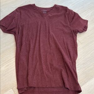 Men's Maroon V-Neck T-Shirt